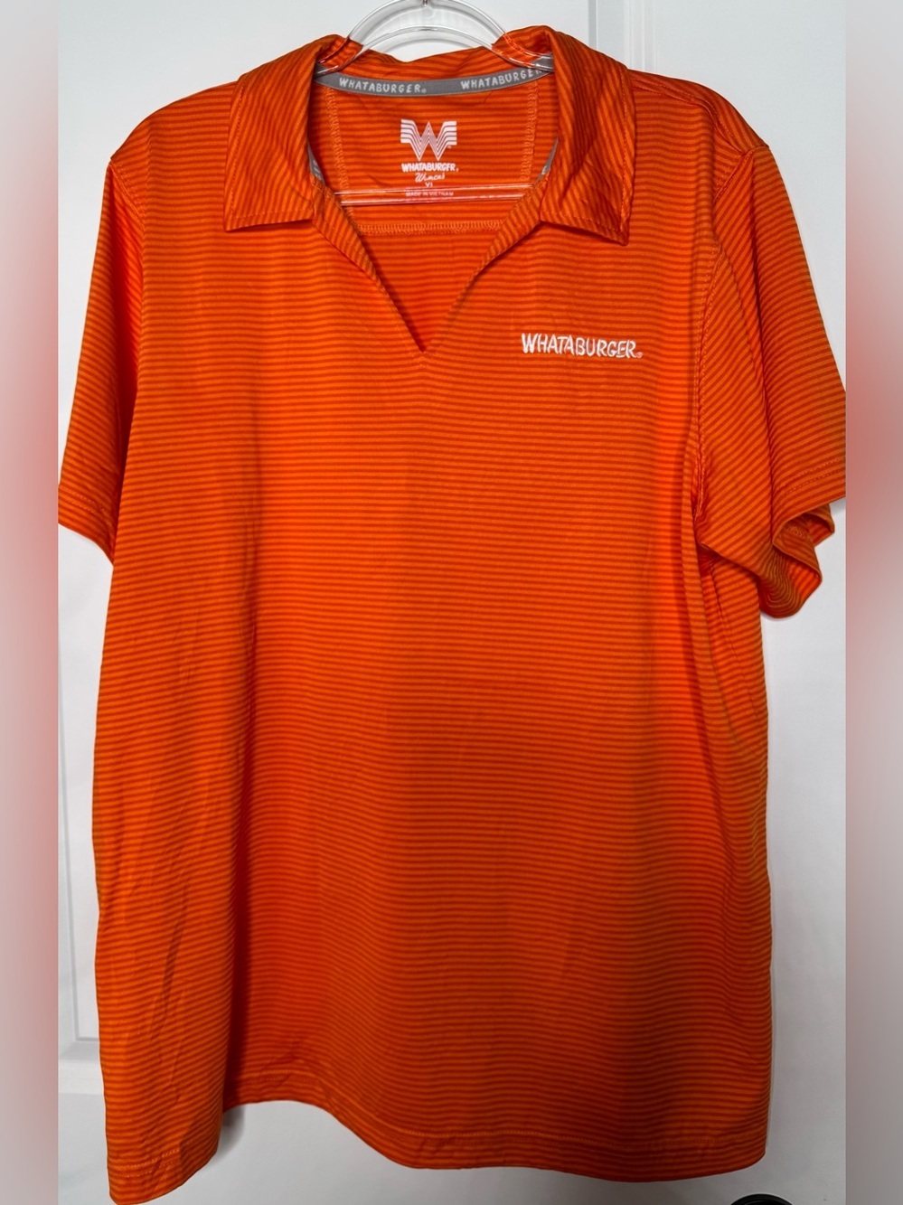 Whataburger Women's Orange Short-Sleeve Polo work Halloween Sz xl burgers